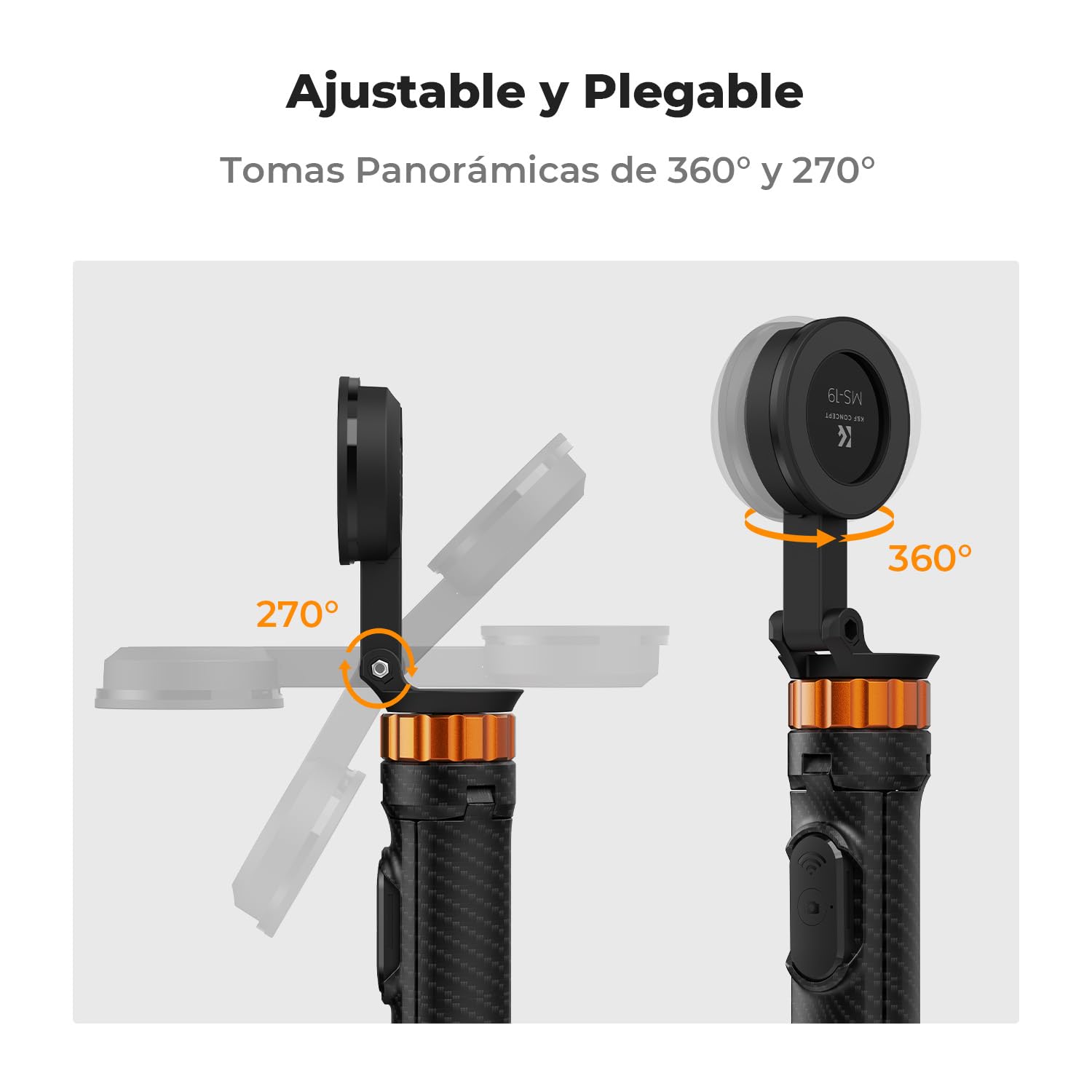 K&F CONCEPT MS19 Palo Selfie Trípode Magnético 162CM Móvil con Mando a Distancia Desmontable para Smartphone, Mini Trípode, Compatible con iPhone 17/16/15/14/13/12, con Anillo Magnético