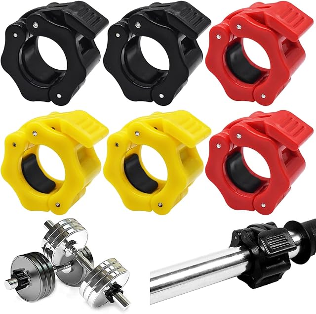 Dumbbell Lock Clamp, Xiuyer 6pcs Barbell Clamps 30mm Dumbbell Bar Clamps Fast Release Barbell Collar Clips Plastic Weightlifting Locking Plates for Pro Workout Powerlifting Fitness Training Supplies