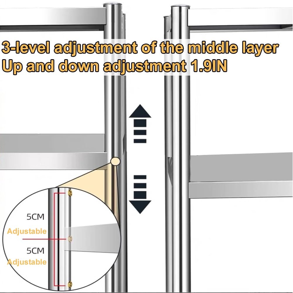 Scaffale regolabile a 5 ripiani in acciaio inox RFloorStanding Kitchen Design sottile per risparmiare spazio efficiente perfetto per nizing piccole aree