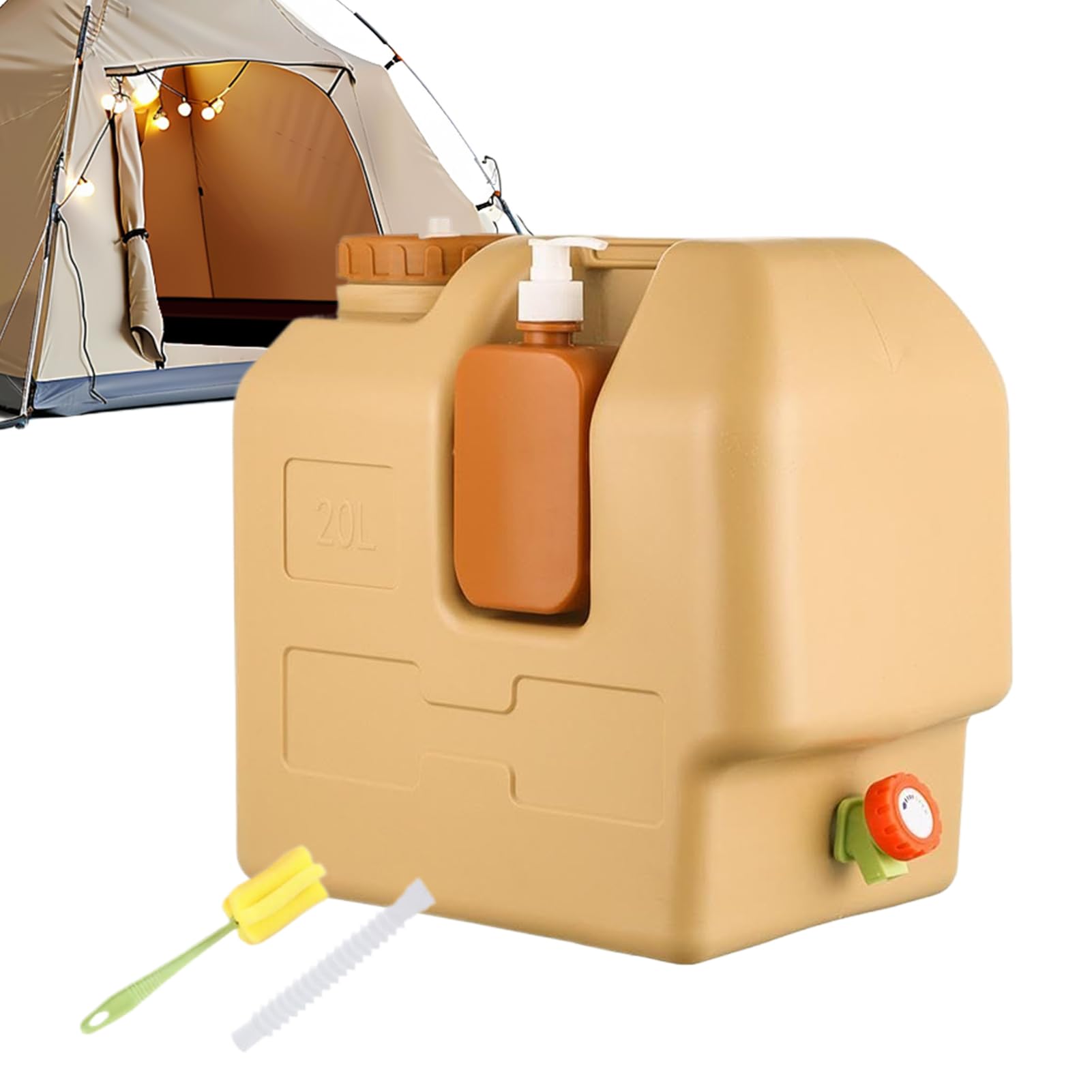 Generisch Wasserbehälter Mit Auslaufhahn Leckdicht mit Reinigungsbürste | Wasserdichte Und Tragbare Wasserbehälter für Wandern Angeln Picknick Reisen Rucksacktourismus Jagen Trinken