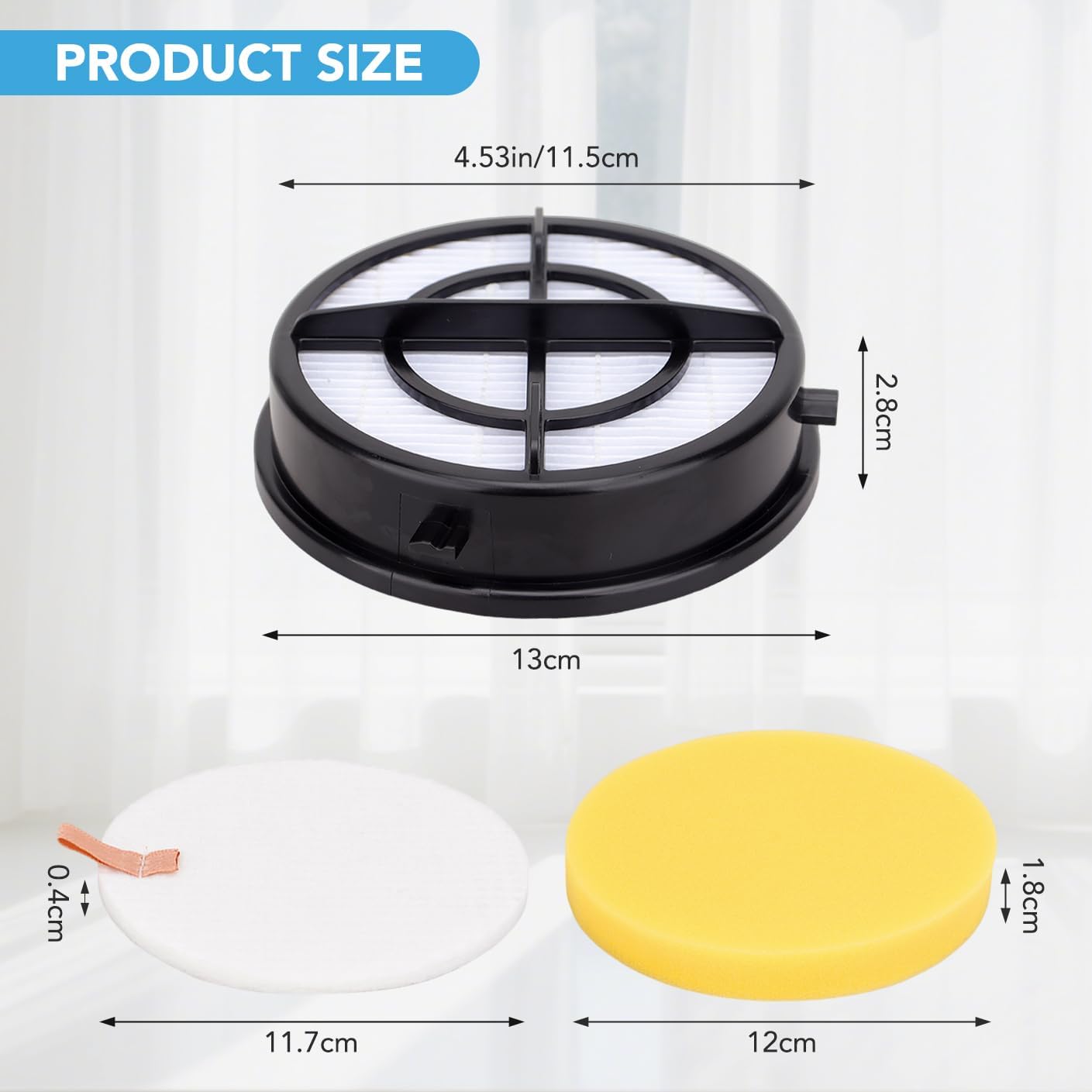 16871 1650 Filter Replacement Compatible with Bissell Pet Hair Eraser Upright Vacuum - Replacements Model 27909 1650 1650A 2281 2475 2790 2817 Part 1608861 1608860-4 + 4 + 4 Pack