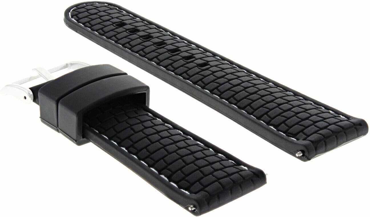 Ewatchparts 24mm Rubber Band Strap Compatible With Ferrari Watch Black image 3