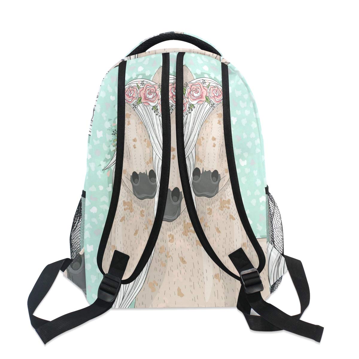 Mochila Escolar Flower Horse para Mochila de Viaje para niños niñas niños Bookbag