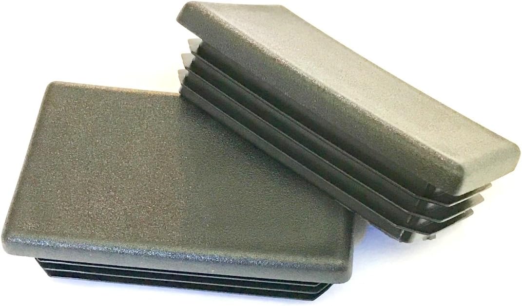 (Pack of 4) 1 1/2" x 2 1/2" - (12-16 Ga) - Genuine CAPLUGS Make 607367AB | Fence Post Pipe Tube Insert - Furniture End Cap - Fitness Eqpt.Caps. Polyethylene Plastic Flexible ridges snugly Hold |