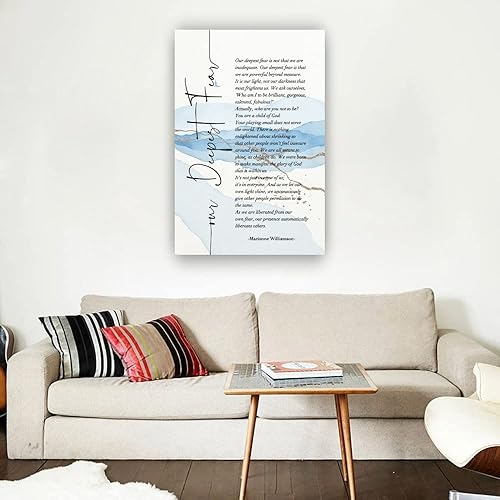 Miniatura 5 de Our Deepest Fear Poem Marianne Williamson - Póster de poesía inspirador para pared decoración de pared para sala de estar impresiones en lienzo de