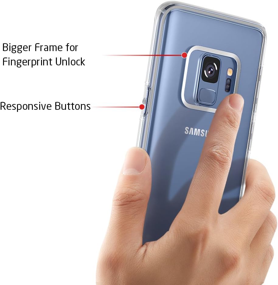 ESR Essential Zero Hard Case Compatible for The Samsung Galaxy S9, Soft TPU Bumper + Hard Back Cover [Slim Fit][Scratch-Resistant] Hybrid Case Compatible for The Samsung Galaxy S9 5.8 inch-Clear