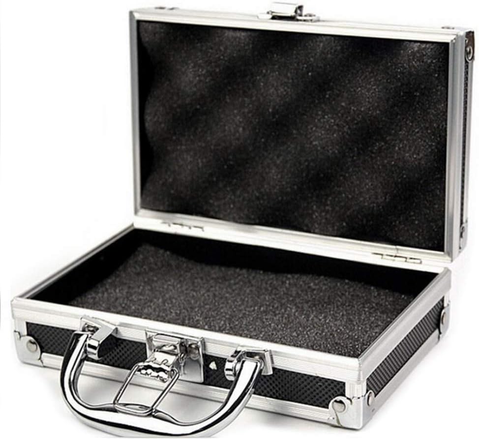 Mini Portable Aluminum Tool Box for Carrying Craftsmen (Black, 180x110x55mm)