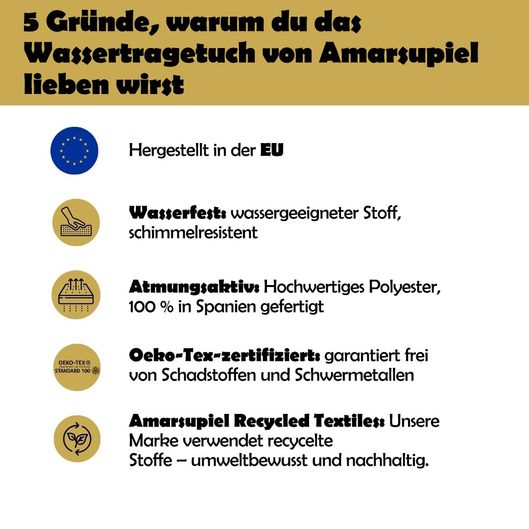 Amarsupiel | Wasser-Babytrage | Schnelltrocknend | Oekotex | Waterproof | Farbe Grau
