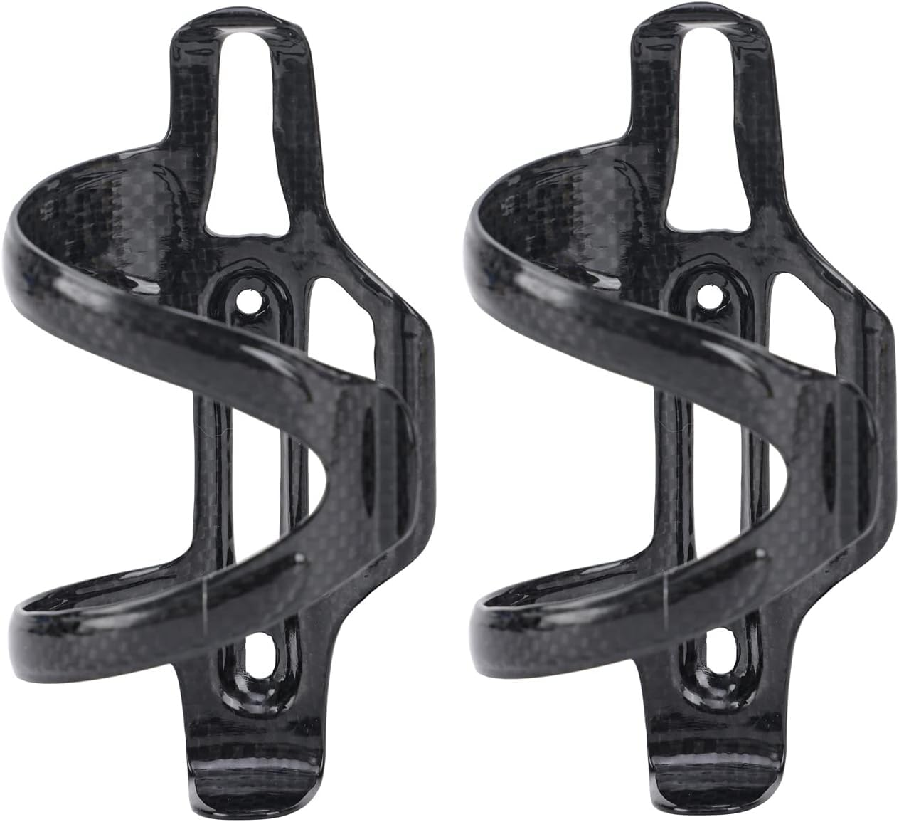 RongXuan 2 Stück Fahrrad Flaschenhalter Voll Carbon Wasserflaschenhalter Leicht Getränkhalter für Mountainbike Rennrad (Glänzend-Right)