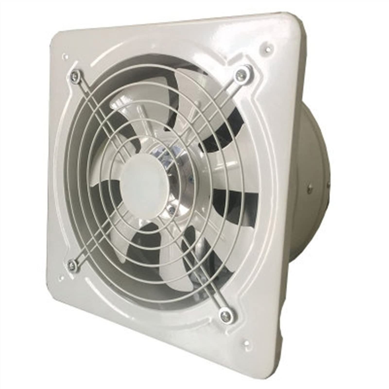 ventilateur d'extraction Extracteur de ventilation industriel en métal, ventilateur axial commercial avec grille et clapet anti-retour, faible bruit, fonctionnement stable, ventilation blanche