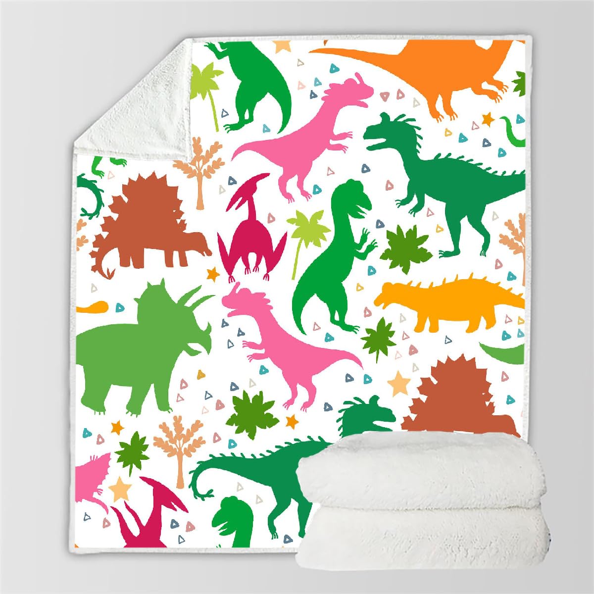 Couverture polaire dinosaure 3D HABEAT en flanelle 130x150cm plaid canapé style 74-12