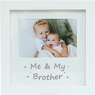 Me and My Brother Picture Frame, Sibling Picture Frame, Baby Keepsake Picture Frame, Little or Big Brother Gift, Nursery Décor, White