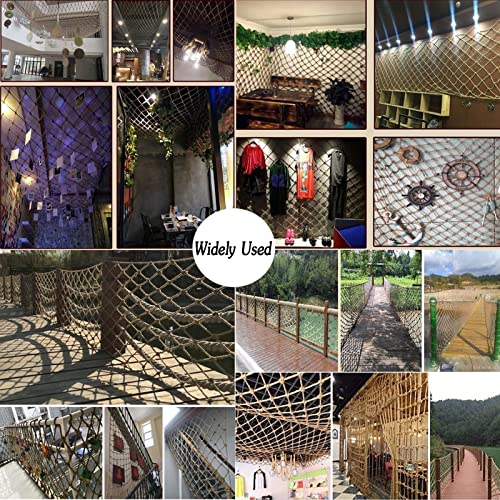 Image of KACQIHTU Hemp Rope Safety Net for Child Protection - Fence for Stairs, Balcony Railings, Garden, Playground - Climbing Net for Kids