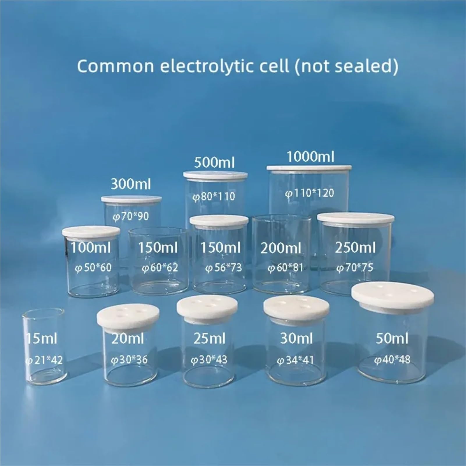 sujeniir Electrolytic Cell, Common electrolytic Cell, REDOX Reactor, Three Electrode System. 15/20/30/50/60/150/100/200/300/500/1000ml(20ml)