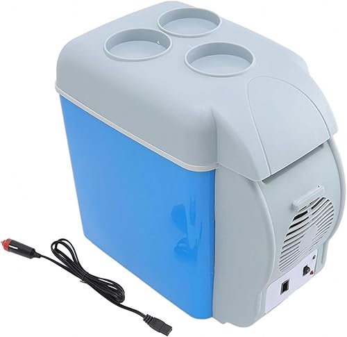 SCOOVY Mini refrigerador portátil, 7.5L, coche 12 V, enfriador pequeño de bajo ruido para automóvil, con función de enfriamiento y calefacción,