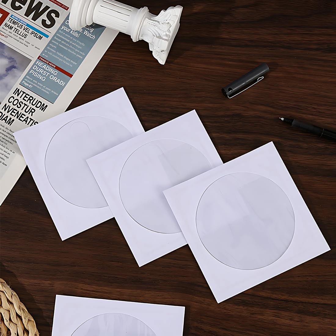 100 Custodie Carta Per CD E DVD - Con Finestrelle E Linguetta Di Chiusura, Colorate - Foto 8