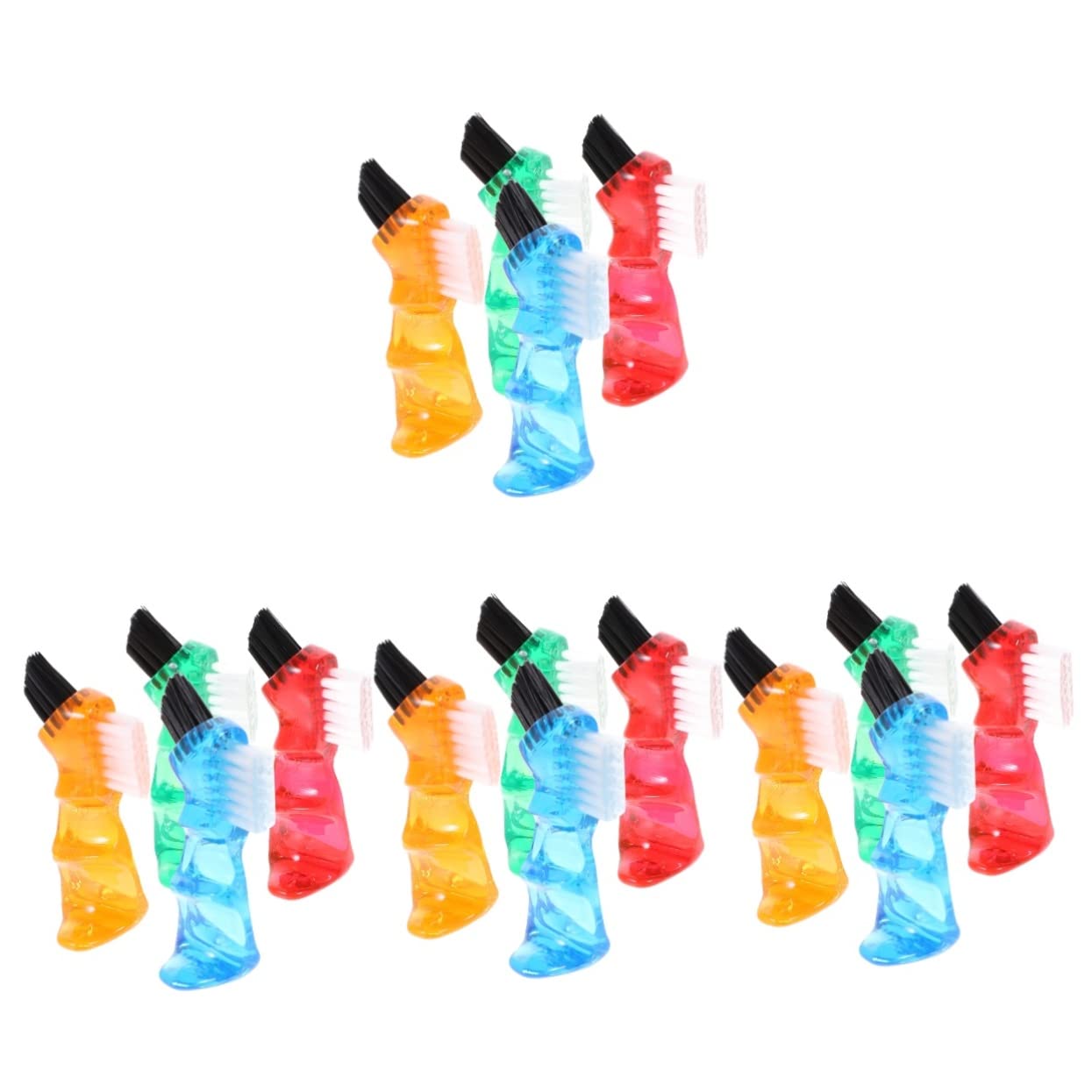 FRCOLOR 16piezas Cepillo Doble Cara Para Limpieza De Dentaduras Portátiles De Limpieza Para Personal Casa Surtidos