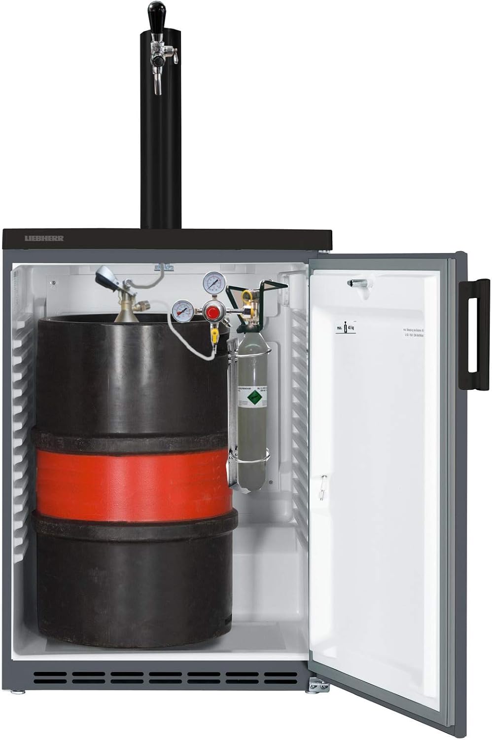 Gastrobedarf Westerbarkey Zapfgarnitur für 5ltr Dosen mit Edelstahlschanksäule 425g Co² Soda Druckminderer Dosenadapter und Schankhahn