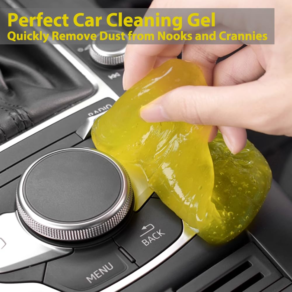 Biyrly Cleaning Gel for Car Detailing Tools,Cleaner Cleaning Slime Car Accessories Keyboard Cleaner,Dust Cleaning Mud for Camera,Printers,Calculator (Yellow)