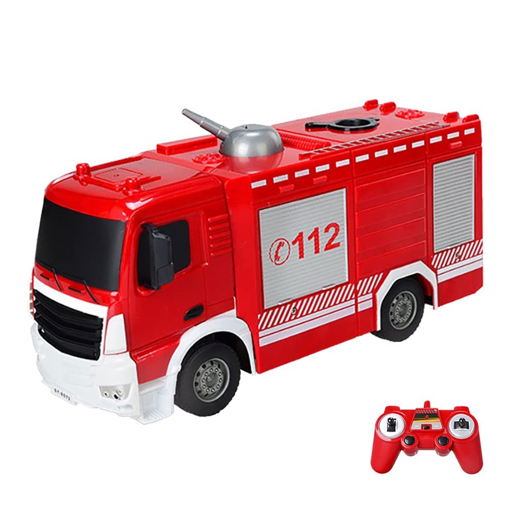 Buy Remote Control Fire Truck Shoots Water 30cm Model Engineering Car