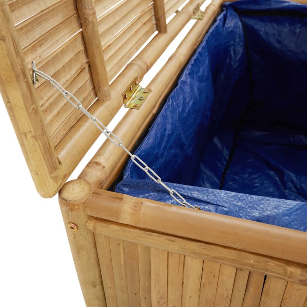 vidaXL Caja de Almacenaje de Jardín Organizador de Herramientas para Patio Piscina Arcón de Ordenación Mueble Exterior Bambú 90x52x55 cm
