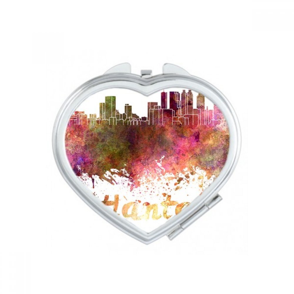 Miroir de poche compact illustration aquarelle d'Atlanta pour retouches maquillage