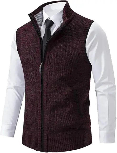 Gilet sans manche homme en laine épaisse avec fermeture éclair - Automne/Hiver