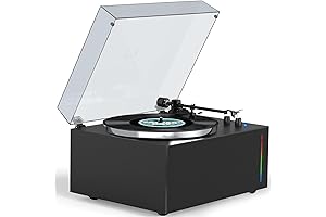 All-in-One Turntables Vinyl Record Player with Built-in Treble and Bass Speakers