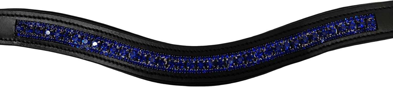 Genuine Leather 3 Row Crystal Stylish Brow Band for Leather Horse Bridle by SABA International.