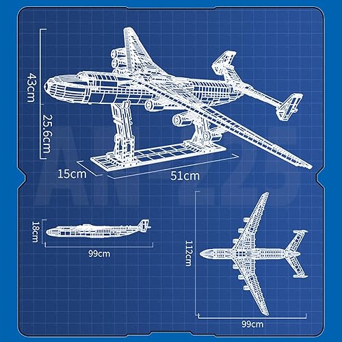 Miniatura 9 de MISINI 57014 An-225 - Juego de bloques de construcción de aviones de transporte grandes, 5350 piezas MOC modelo de avión kits de construcción,