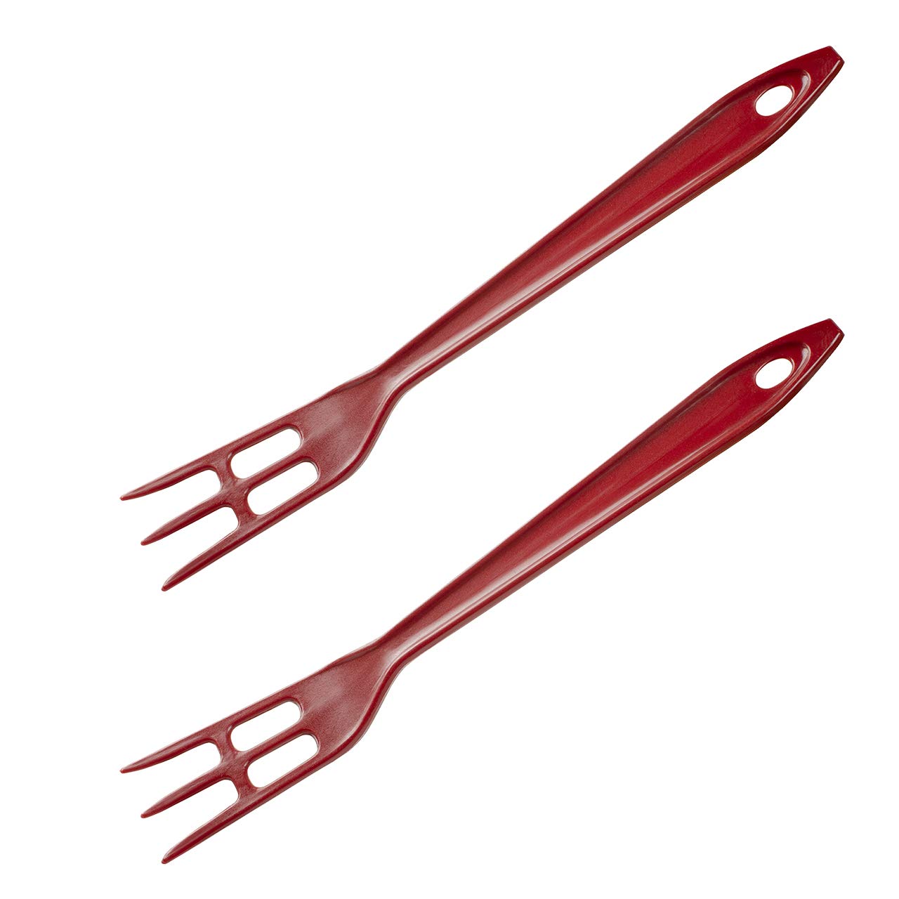 Hutzler LOPOL Reinforced Nylon Waffle Serving Forks, Set of 2, Red