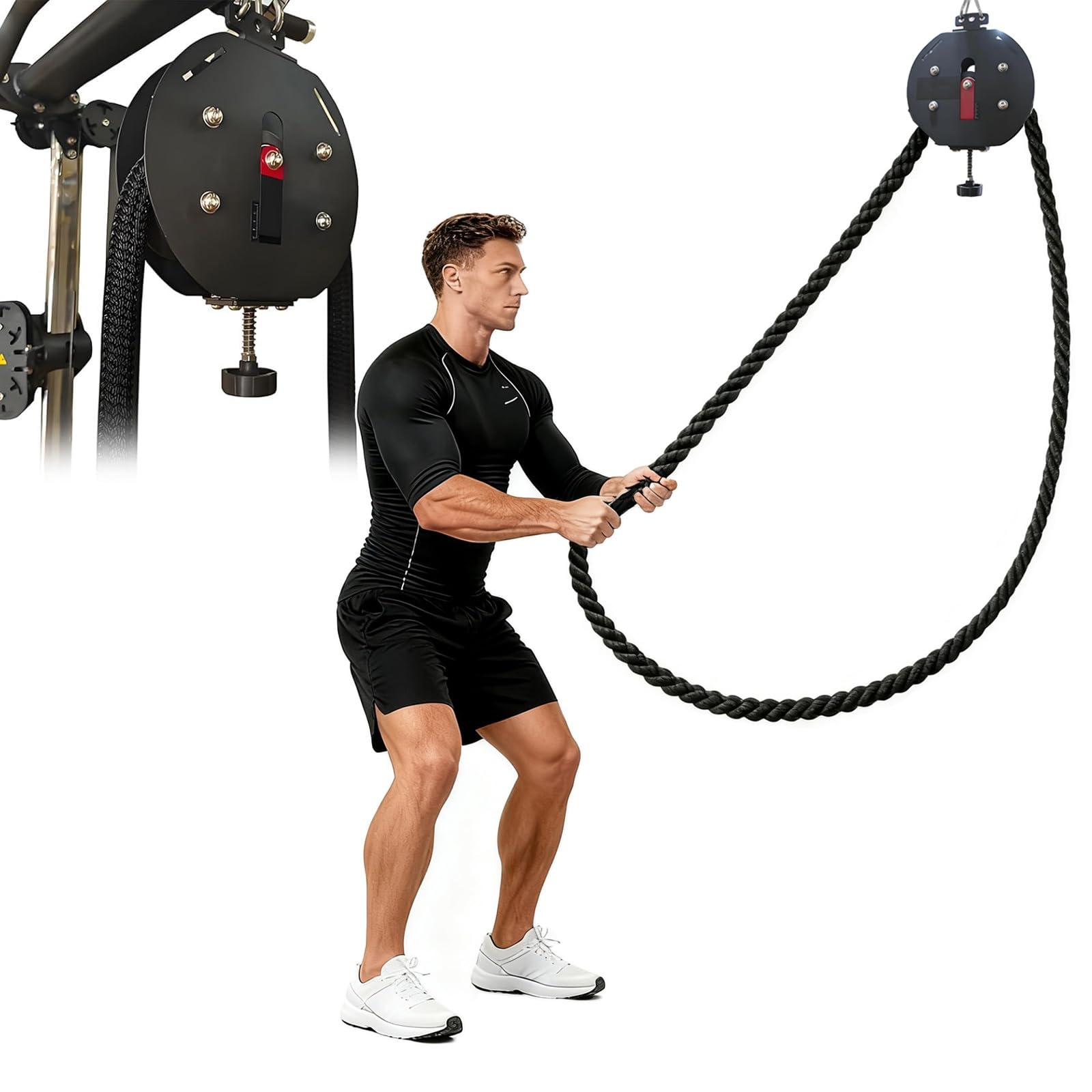 YXYLJOZ Adjustable Portable Cable Pulley Systems for Home Gym, Endless Rope Trainer for Strength Training, Nylon Exercise Cables for Coordination and Resistance Workouts