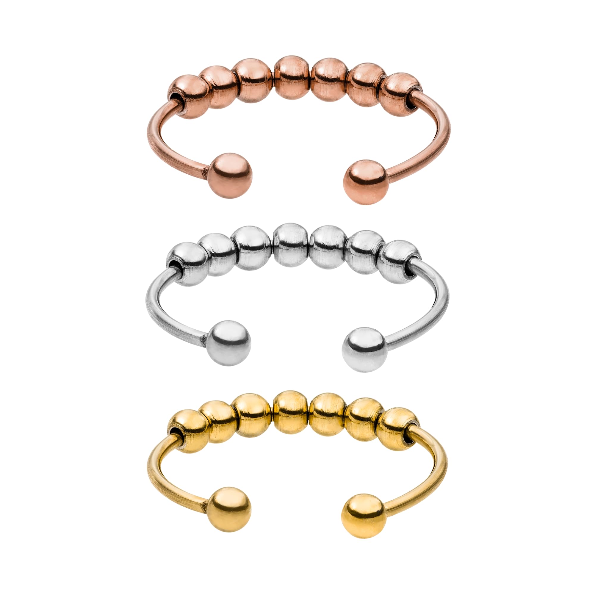 Purelei Shade Anxiety Bague Fidget - Bague Femme en Acier Inoxydable Durable - Anneaux Imperméables - Tailles Réglable de 50 à 66 - Bijoux Femme