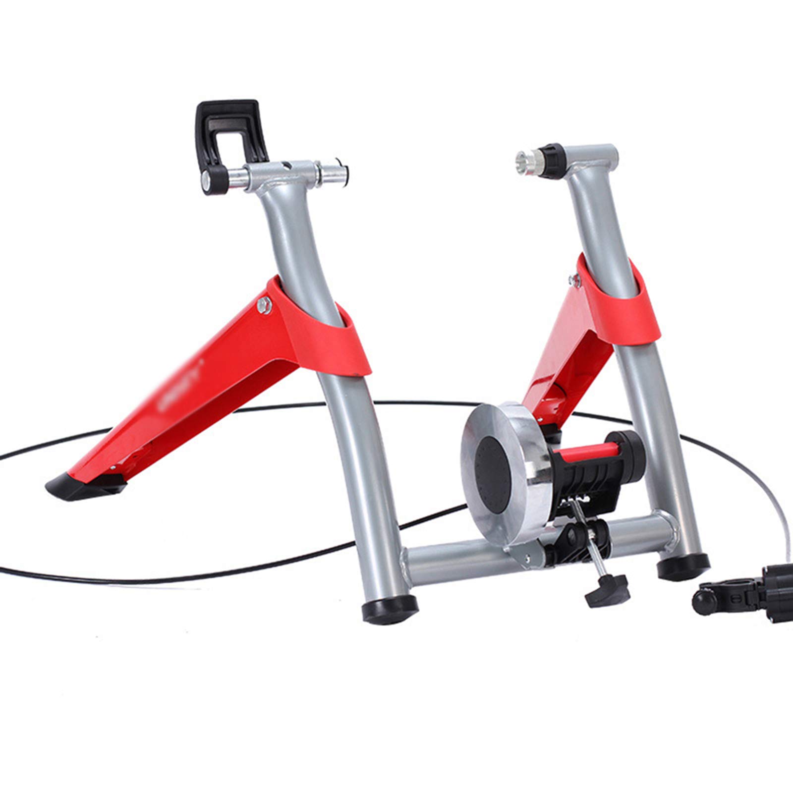 ZXCVBNAS Bike Trainer Stand Road Bike Trainer Machine with Noise Reduction Wheel 6 Levels Resistance Portable Liquid Resistance Exercise Cycling Mountain Stationary Bike Stand,Red