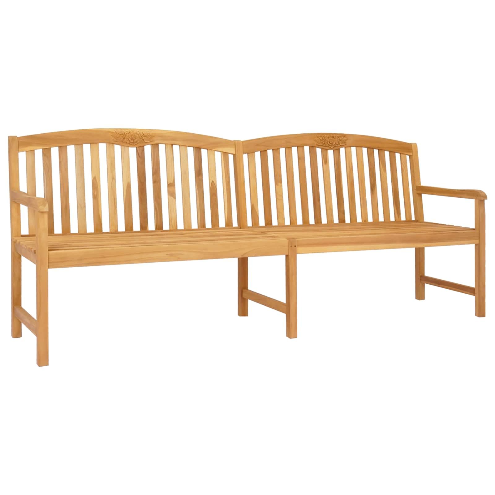 Banco Tallado a Mano en Forma de Rosa 228 x 60 x 90 cm Natural, Bancos de jardín, 31.85 kg-42030016