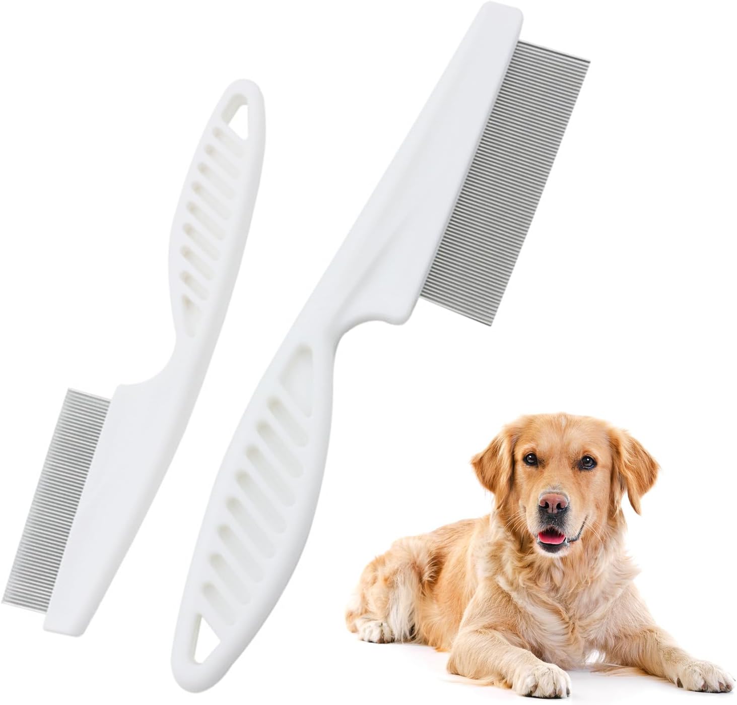 2 Packs Pet Flea Combs,Dog Flea Comb,Pet Hair Comb for Dogs and Cats