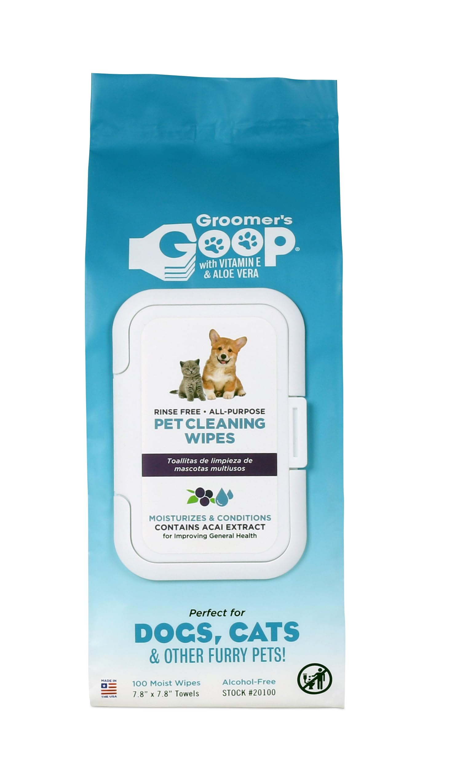 Groomer's GOOP Pet Cleaning Wipes 100 Ct. Soft Pack