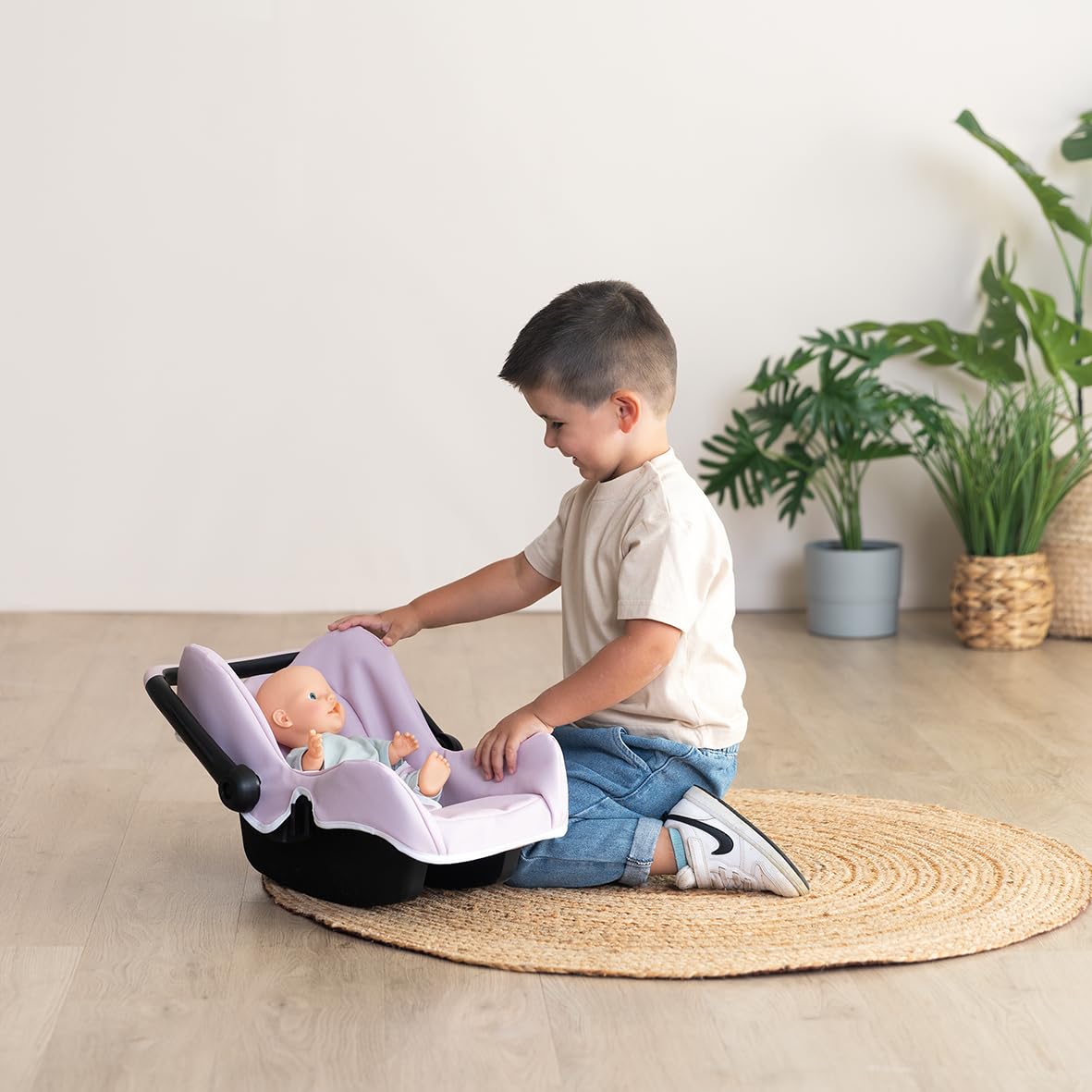 Smoby - Maxi-Cosi - Siège Rose - Jouet d'Imitation - pour Poupons Jusqu'à 42 cms - Léger - Poignée Orientable - A Partir de 3 Ans - Fabrication Espagnole