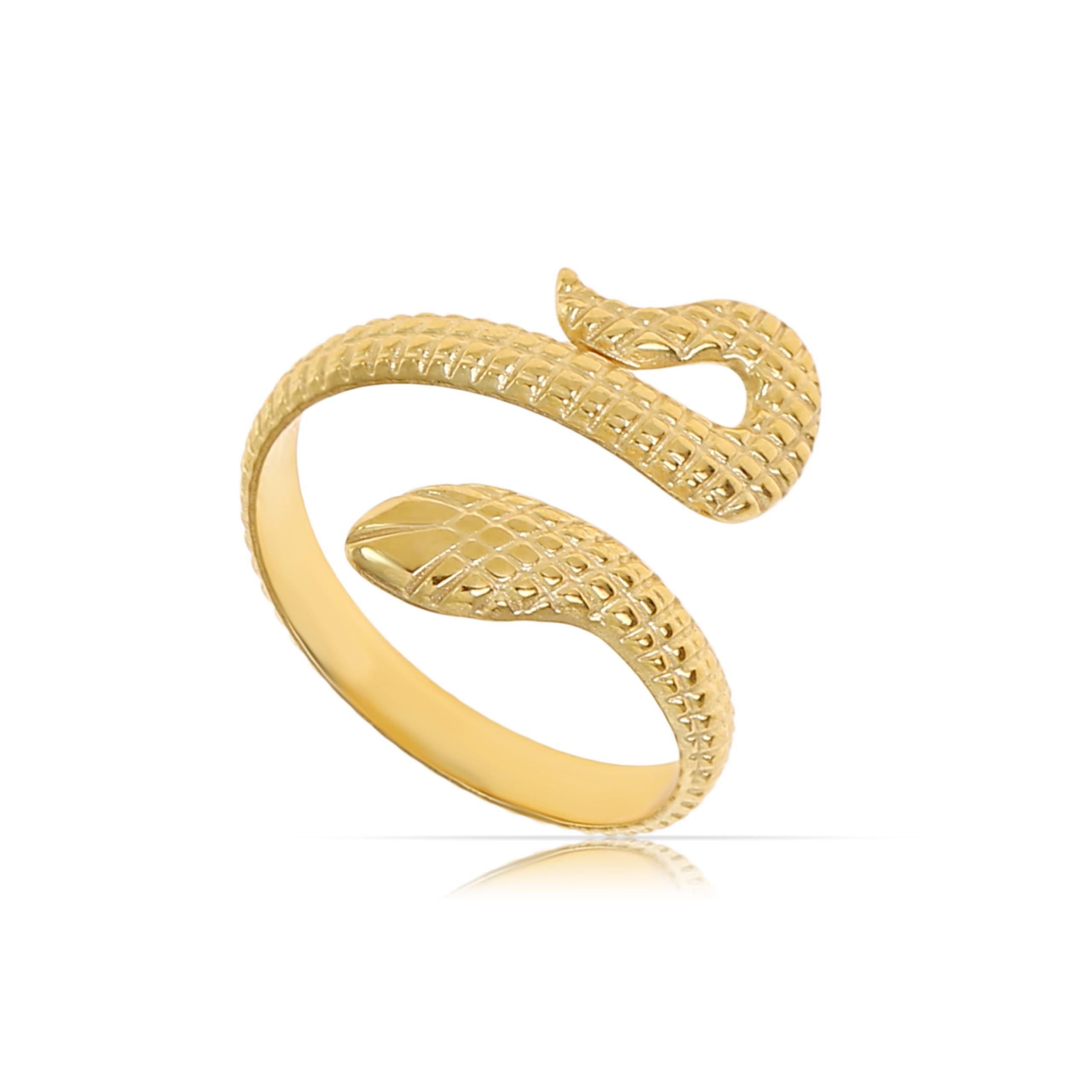 Made by Nami Schlangen Ring Gold Damen aus Edelstahl Wasserfester Schmuck Geschenk für Sie