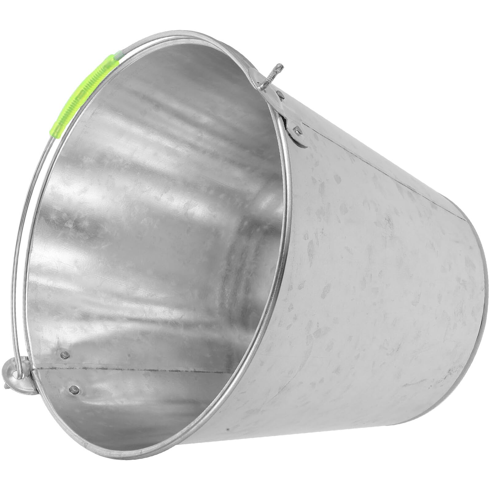 Secchio in Ferro da 8l Manico Portatile Multiuso per Irrigazione Piante da Giardino e Utilizzo Agricolo Argento Resistente e Capiente
