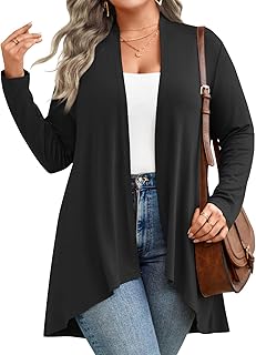 Womens Plus Size Cardigan 2025 Lightweight Long Sleeve Jacket 1X-5X