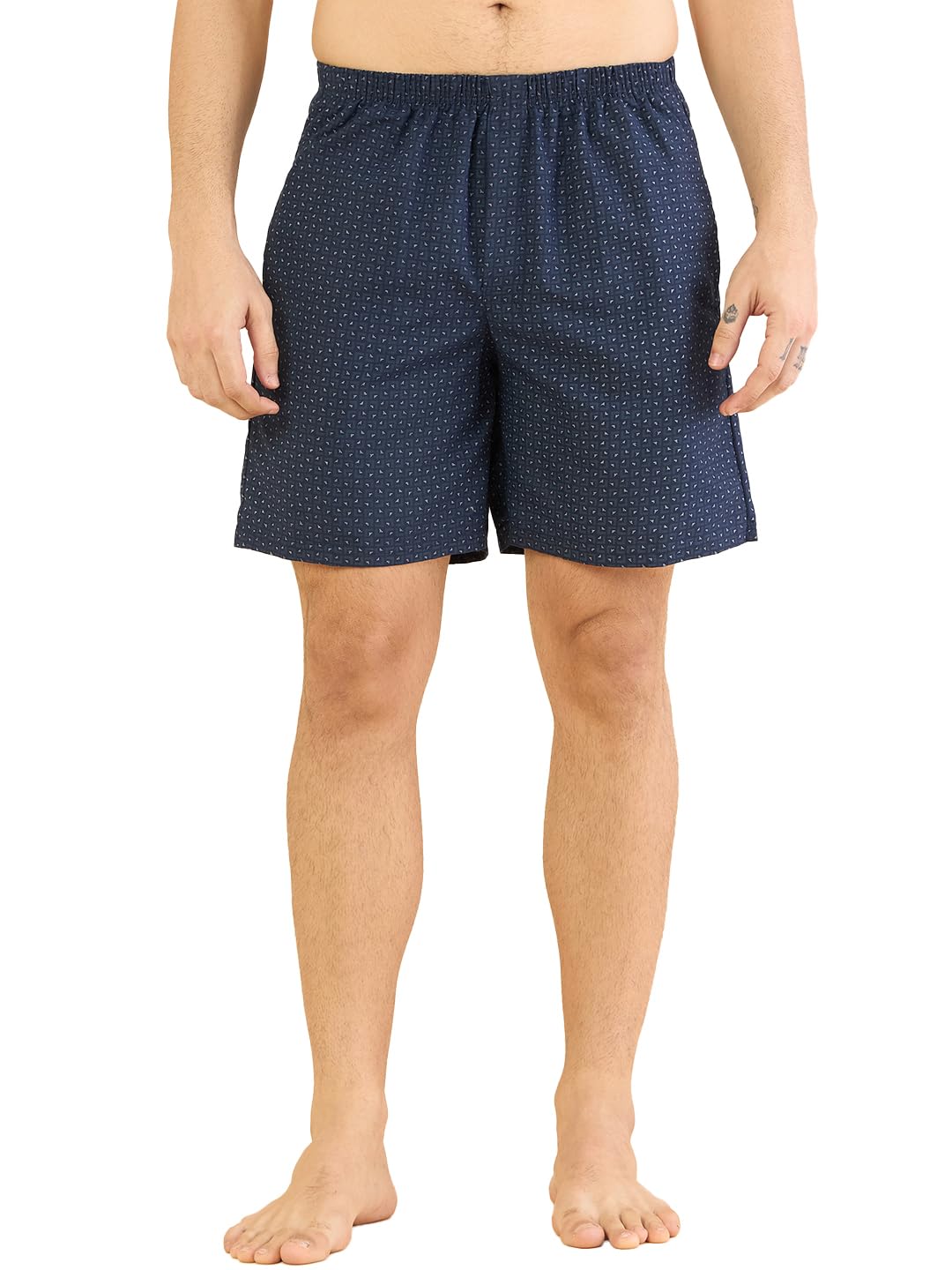 bearbrother Men Regular Fit Navy Printed Boxer-picture-6