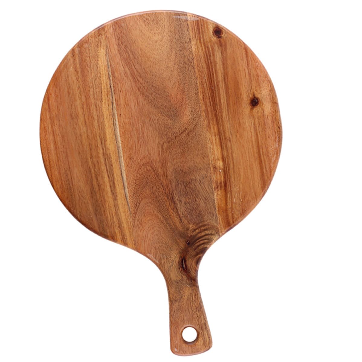 Hemobllo Tabla de Pizza de Madera Redonda para Cortar Pan y Carne