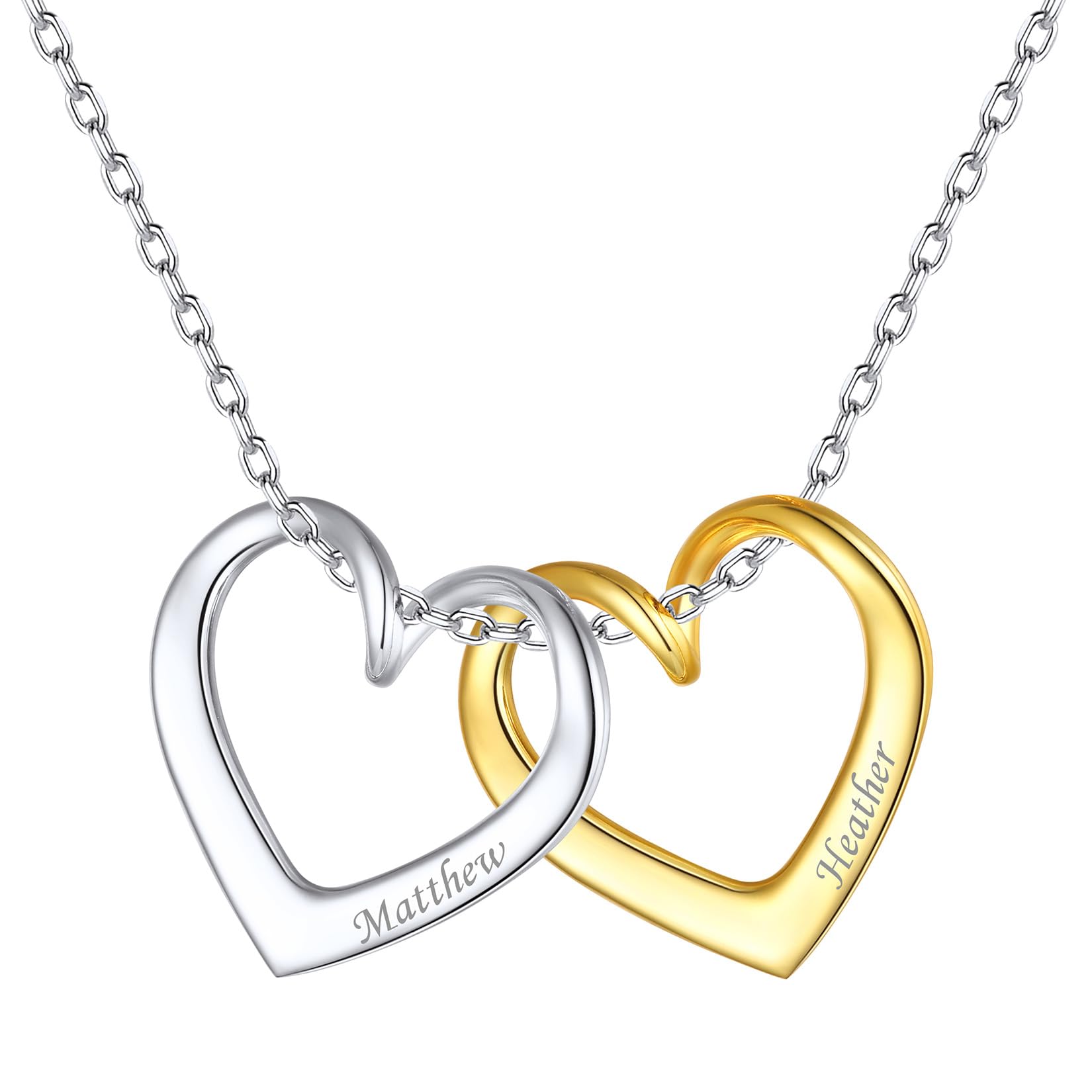 Silvora Damen Halskette 925 Silber Herz Anhänger Silberne Kette Frauen Mädchen Zirkon Herz Halsketten Kristallkette in Silber/Gold/Rosegold 41cm+5cm lang Geschenke für Geburstag Weihnachten Muttertag