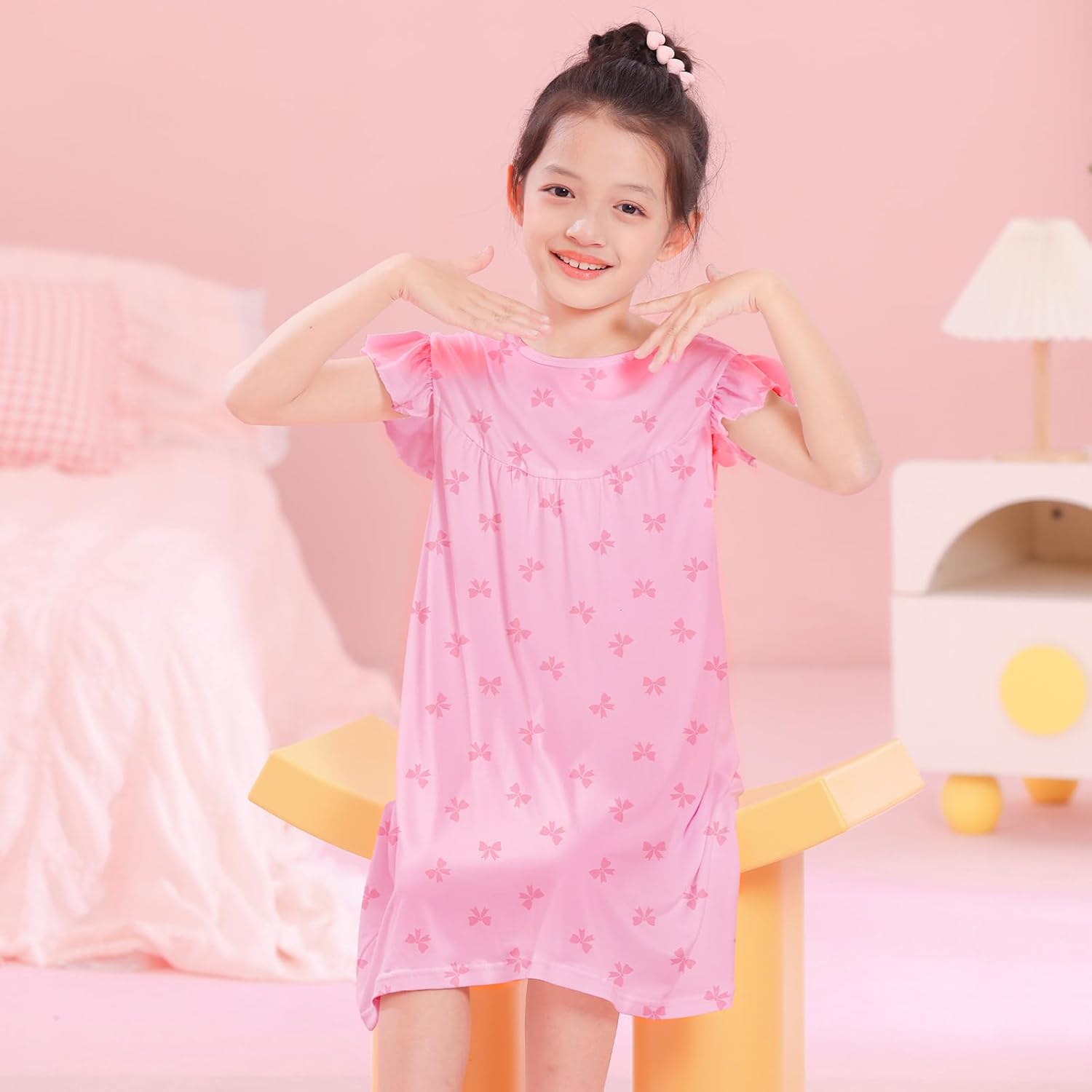 Play Tailor Girls Nightgowns Toddler Princess Nightgown Flying Sleeves Kids Pajamas Sleepwear for Girl Teen - Image 6