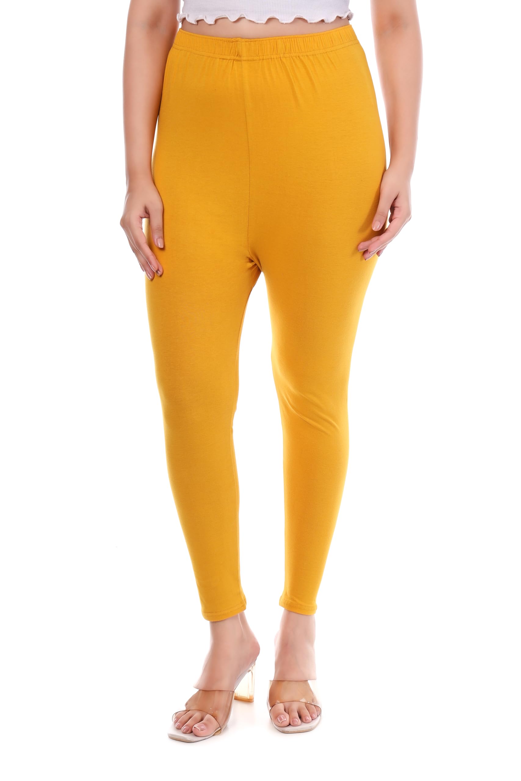 tpf Women Cotton Lycra Ankle Length Leggings | 4 Way Stretchable | Mid Waist Slim Fit Tights | Soft Comfortable Ankle Legging for Girls & Ladies-picture-41