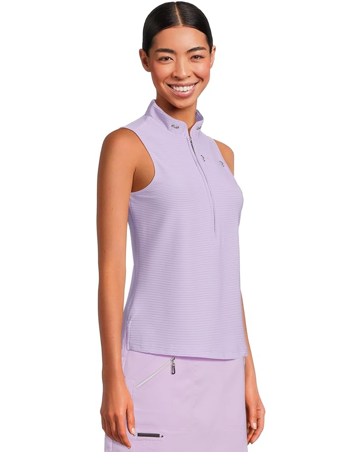 Jamie Sadock Textured Ottoman Solid Sleeveless Polo - #2 of 5