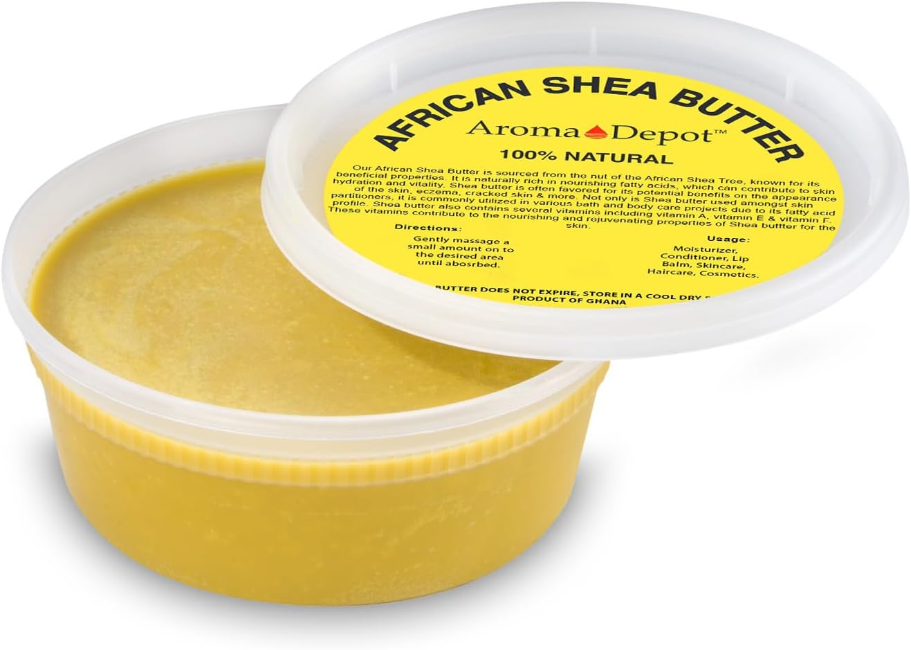 Raw African Shea Butter 8 oz. Yellow Grade A 100% Pure Natural Unrefined Fresh Moisturizing, Ideal for Dry and Cracked Skin. Can be use in Body, Hair and Face.