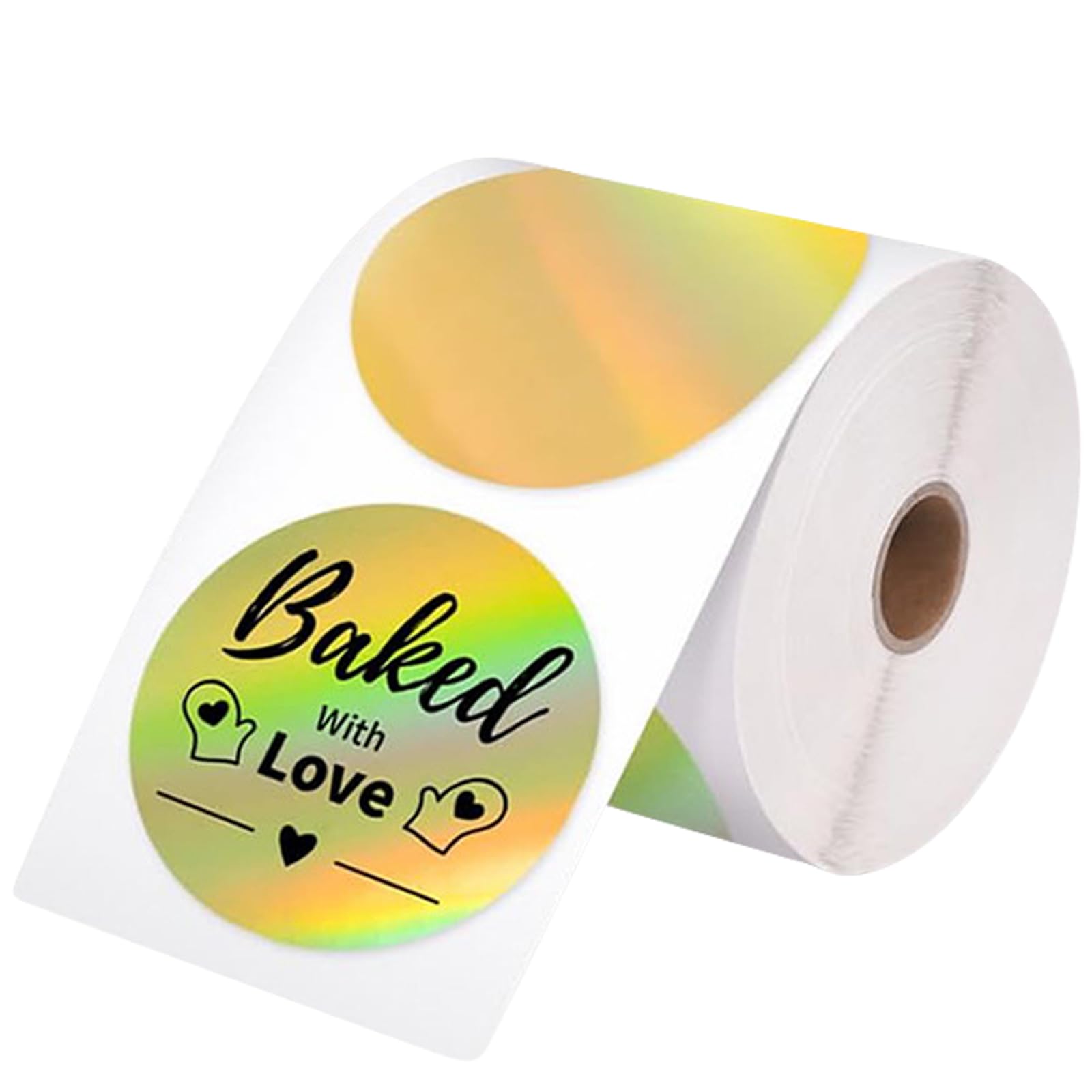 Gold Thermal Sticker Labels, 50x50cm 400PCS Round Thermal Labels Logo Stickers, 57x32cm 500PCS Square Direct Thermal Label
