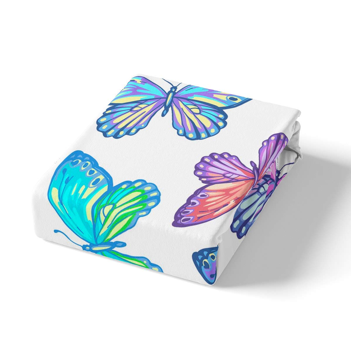 Tbrand Juego de ropa de cama para niñas con diseño de mariposas, diseño de mariposas, color rosa y verde azulado y rosa